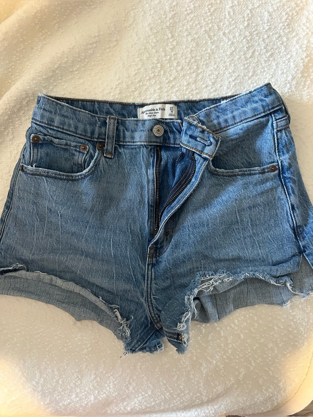 Abercrombie & Fitch high rise “the mom” Denim Shorts